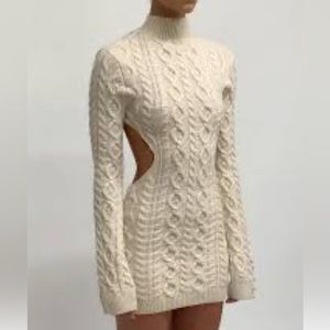 Labelless Backless Knit Sweater Dress